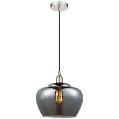 Innovations Lighting Edison Fenton 11" Polished Nickel Mini Pendant W/ Plated Smoke Shade