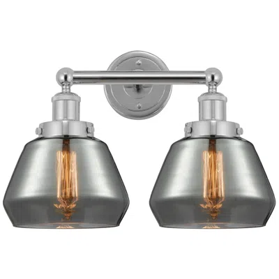 Innovations Lighting Edison Fulton 16" 2-light Polished Chrome Bath Light W/ Plated Smoke S
