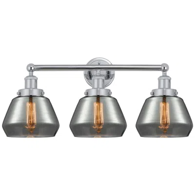 Innovations Lighting Edison Fulton 25" 3-light Polished Chrome Bath Light W/ Plated Smoke S