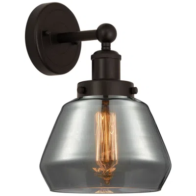 Innovations Lighting Edison Fulton 7" Oil Rubbed Bronze Sconce W/ Plated Smoke Shade