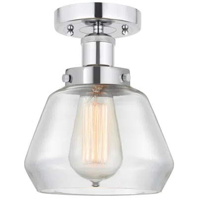 Innovations Lighting Edison Fulton 7" Polished Chrome Semi Flush Mount W/ Clear Shade
