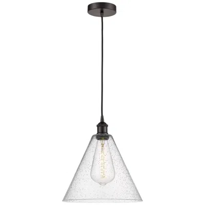 Innovations Lighting Edison Glass Cone 12" Oil Rubbed Bronze Corded Mini Pendant W/ Seedy S