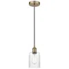 Innovations Lighting Edison Hadley 5" Antique Brass Cord Hung Mini Pendant W/ Clear Shade In Gold