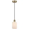 Innovations Lighting Edison Hadley 5" Antique Brass Cord Hung Mini Pendant W/ Matte White S In Gold