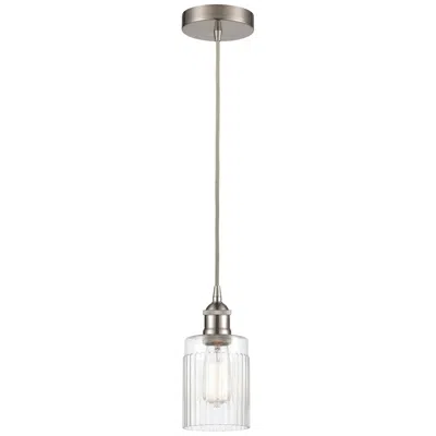 Innovations Lighting Edison Hadley 5" Brushed Satin Nickel Cord Hung Mini Pendant W/ Clear