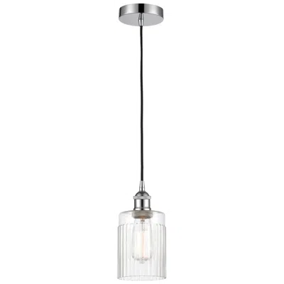 Innovations Lighting Edison Hadley 5" Polished Chrome Cord Hung Mini Pendant W/ Clear Shade