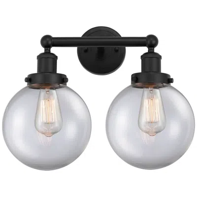 Innovations Lighting Edison Large Beacon 16" 2-light Matte Black Bath Light W/ Clear Shade