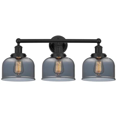 Innovations Lighting Edison Large Bell 25" 3-light Matte Black Bath Light W/ Plated Smoke S