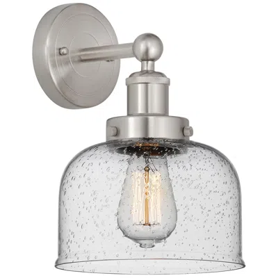 Innovations Lighting Edison Large Bell 7" Brushed Satin Nickel Sconce W/ Smoked Shade