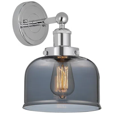 Innovations Lighting Edison Large Bell 7" Polished Chrome Sconce W/ Plated Smoke Shade