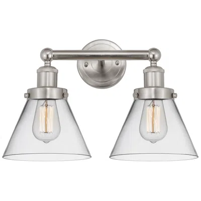 Innovations Lighting Edison Large Cone 16" 2-light Brushed Nickel Bath Light W/ Clear Shade