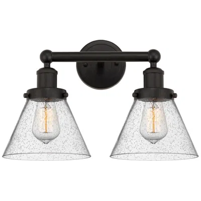 Innovations Lighting Edison Large Cone 16" 2-light Oil Rubbed Bronze Bath Light W/ Seedy Sh