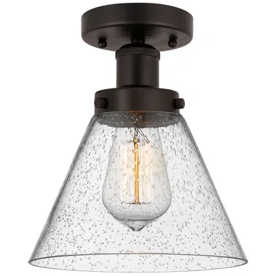 Innovations Lighting Edison Large Cone 7" Oil Rubbed Bronze Semi Flush Mount W/ Seedy Shade