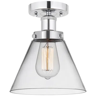 Innovations Lighting Edison Large Cone 7" Polished Chrome Semi Flush Mount W/ Clear Shade