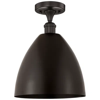 Innovations Lighting Edison Metal Bristol 12"w Oil Rubbed Bronze Semi-flush W/ Bronze Shade