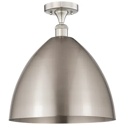 Innovations Lighting Edison Metal Bristol 16"w Brushed Nickel Semi-flush Mount W/ Nickel Sh
