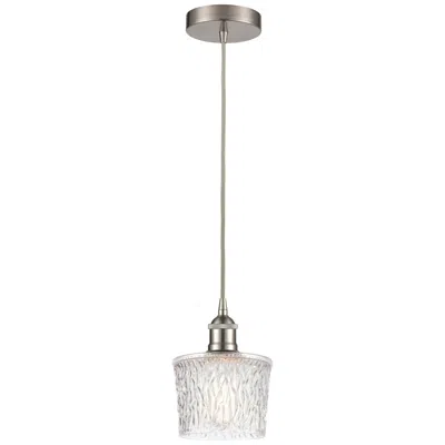Innovations Lighting Edison Niagra 7" Brushed Satin Nickel Cord Hung Mini Pendant W/ Clear