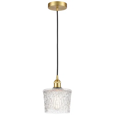 Innovations Lighting Edison Niagra 7" Satin Gold Cord Hung Mini Pendant W/ Clear Shade