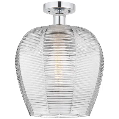 Innovations Lighting Edison Norfolk 12" Polished Chrome Semi Flush Mount W/ Clear Shade