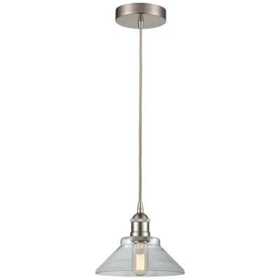 Innovations Lighting Edison Orwell 8" Brushed Satin Nickel Cord Hung Mini Pendant W/ Clear