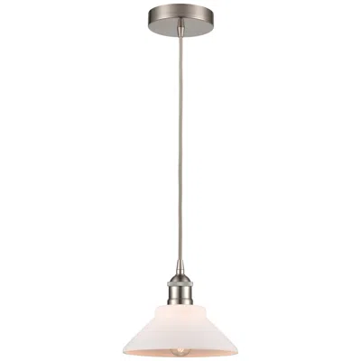 Innovations Lighting Edison Orwell 8" Brushed Satin Nickel Cord Hung Mini Pendant W/ White