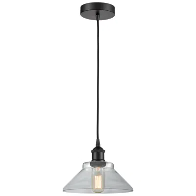 Innovations Lighting Edison Orwell 8" Matte Black Cord Hung Mini Pendant W/ Clear Shade