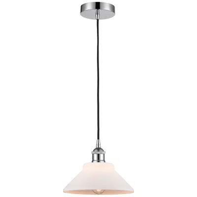 Innovations Lighting Edison Orwell 8" Polished Chrome Cord Hung Mini Pendant W/ White Shade