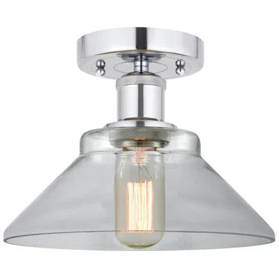 Innovations Lighting Edison Orwell 8" Polished Chrome Semi Flush Mount W/ Clear Shade