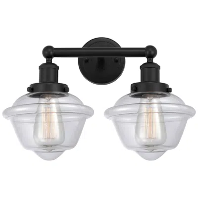 Innovations Lighting Edison Oxford 16" 2-light Matte Black Bath Light W/ Clear Shade