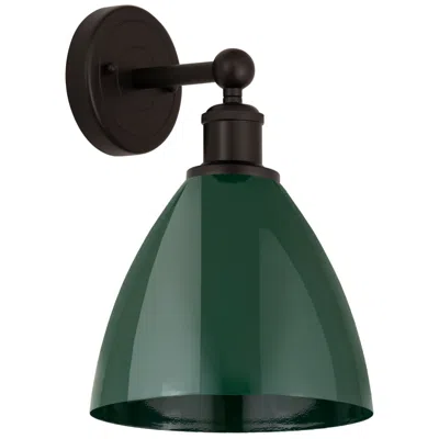 Innovations Lighting Edison Plymouth Dome 10.75" High Oil Rubbed Bronze Sconce W/ Green Sha