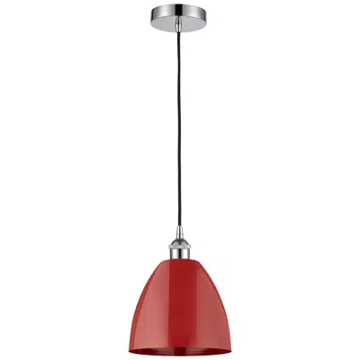 Innovations Lighting Edison Plymouth Dome 9"w Chrome Cord Hung Mini Pendant W/ Red Shade