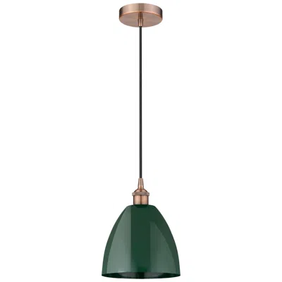 Innovations Lighting Edison Plymouth Dome 9"w Copper Cord Hung Mini Pendant W/ Green Shade