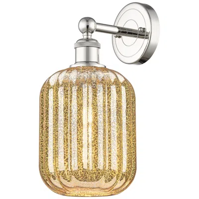 Innovations Lighting Edison Preston 14" High Polished Nickel Sconce With Mercury Jar Shade In Yellow