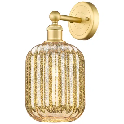 Innovations Lighting Edison Preston 14" High Satin Gold Sconce With Mercury Jar Shade