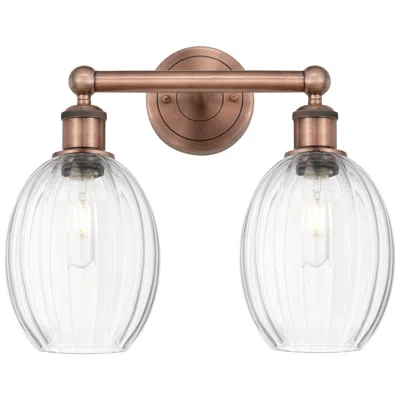 Innovations Lighting Edison Preston 15"w 2 Light Copper Vanity Light With Clear Bulb Shade