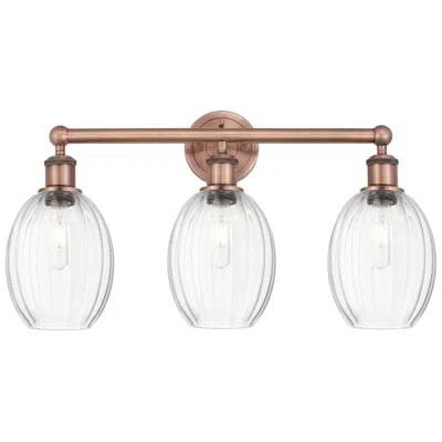 Innovations Lighting Edison Preston 24"w 3 Light Copper Vanity Light With Clear Bulb Shade