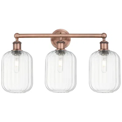 Innovations Lighting Edison Preston 25"w 3 Light Copper Vanity Light With Clear Jar Shade