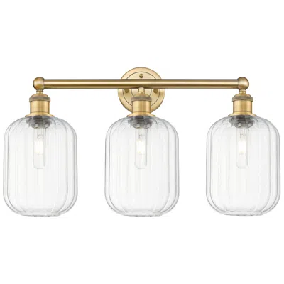 Innovations Lighting Edison Preston 25"w 3-lt Brushed Brass Bath Light W/ Clear Jar Shade
