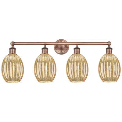 Innovations Lighting Edison Preston 33"w 4 Light Copper Bath Light With Mercury Bulb Shade In Gold