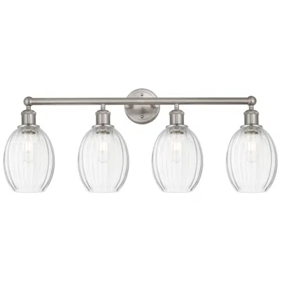 Innovations Lighting Edison Preston 33"w 4 Light Nickel Bath Light W/ Clear Bulb Shade