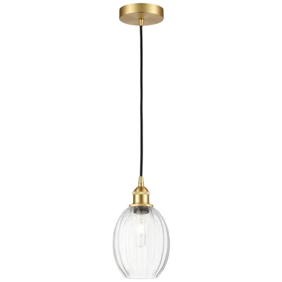 Innovations Lighting Edison Preston 6"w Gold Cord Hung Mini Pendant W/ Clear Bulb Shade
