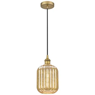 Innovations Lighting Edison Preston 7"w Brushed Brass Cord Pendant W/ Mercury Jar Shade