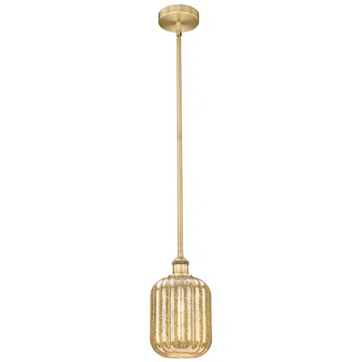 Innovations Lighting Edison Preston 7"w Brushed Brass Stem Pendant W/ Mercury Jar Shade