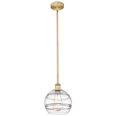 Innovations Lighting Edison Rochester 10" Wide Brushed Brass Stemmed Mini Pendant W/ Clear