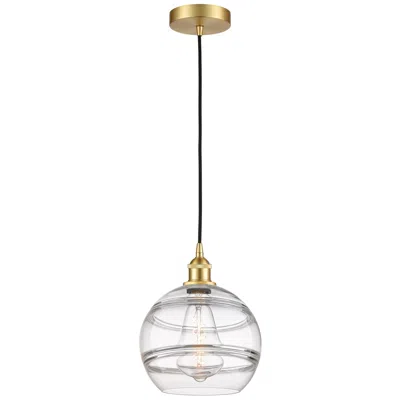 Innovations Lighting Edison Rochester 10" Wide Satin Gold Cord Hung Mini Pendant W/ Clear S