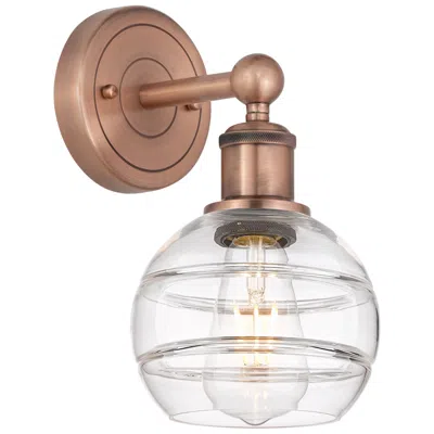 Innovations Lighting Edison Rochester 10.13" High Antique Copper Sconce With Clear Shade