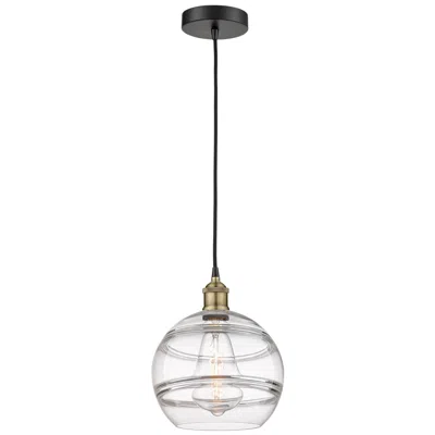 Innovations Lighting Edison Rochester 10"w Black Brass Corded Mini Pendant W/ Clear Shade