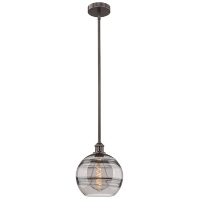 Innovations Lighting Edison Rochester 10"w Oiled Bronze Stemmed Mini Pendant W/ Smoke Shade