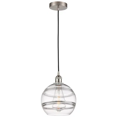 Innovations Lighting Edison Rochester 10"w Satin Nickel Corded Mini Pendant W/ Clear Shade