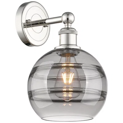 Innovations Lighting Edison Rochester 12.13" High Polished Nickel Sconce With Light Smoke S